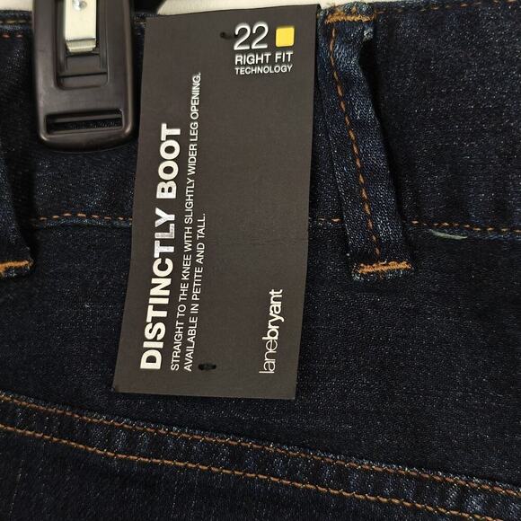 Lane Bryant Distinctly Bootcut Jeans Women's Size 22 Blue Dark Wash Stretch NWT - Picture 7 of 11